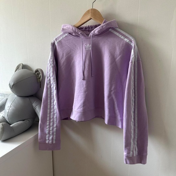 Lilac Adidas Originals cropped hoodie - Picture 2 of 7